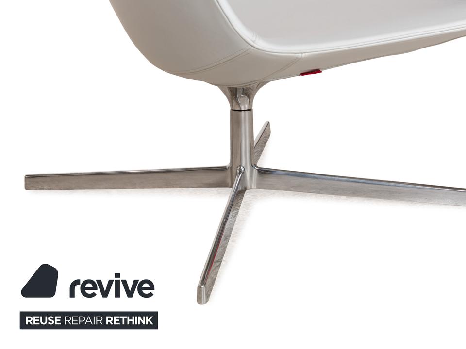 Arper Catifa 80 Leder Sessel Blau Blaugrau Hellblau Drehfunktion – Bild 4