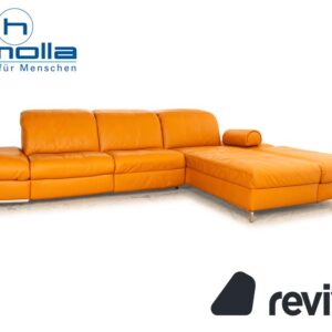 Himolla Leder Ecksofa Orange Apricot elektrische Funktion
