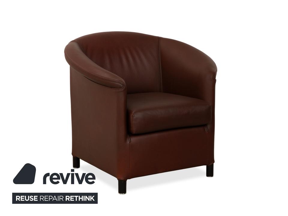 Wittmann Aura XL Leder 2x Sessel Braun Rot – Bild 15