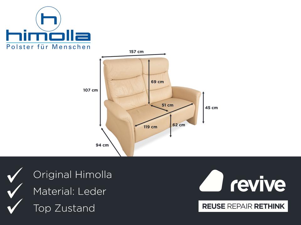 Himolla Leder Zweisitzer Creme Beige Sofa Couch – Bild 2