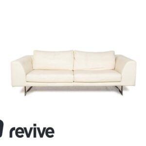 La Nuova Casa Leder Dreisitzer Weiß Creme Sofa Couch