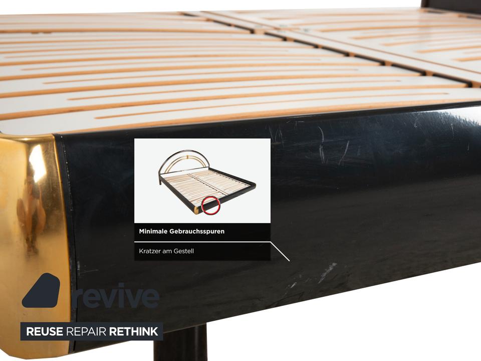 Musterring Doppelbett Metall mit Lattenrost schwarz gold – Bild 12