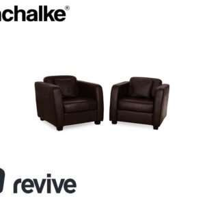 Machalke Leder Sessel Garnitur Braun 2x Sessel