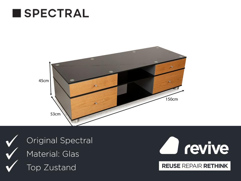 Spectral CL 1552 Glas Holz Metall Sideboard Schwarz Braun Grau – Bild 2