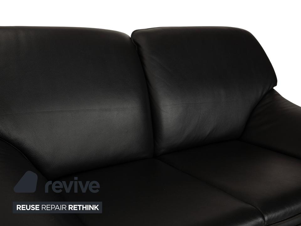 Laauser Atlanta Leder Zweisitzer Schwarz Sofa Couch – Bild 3