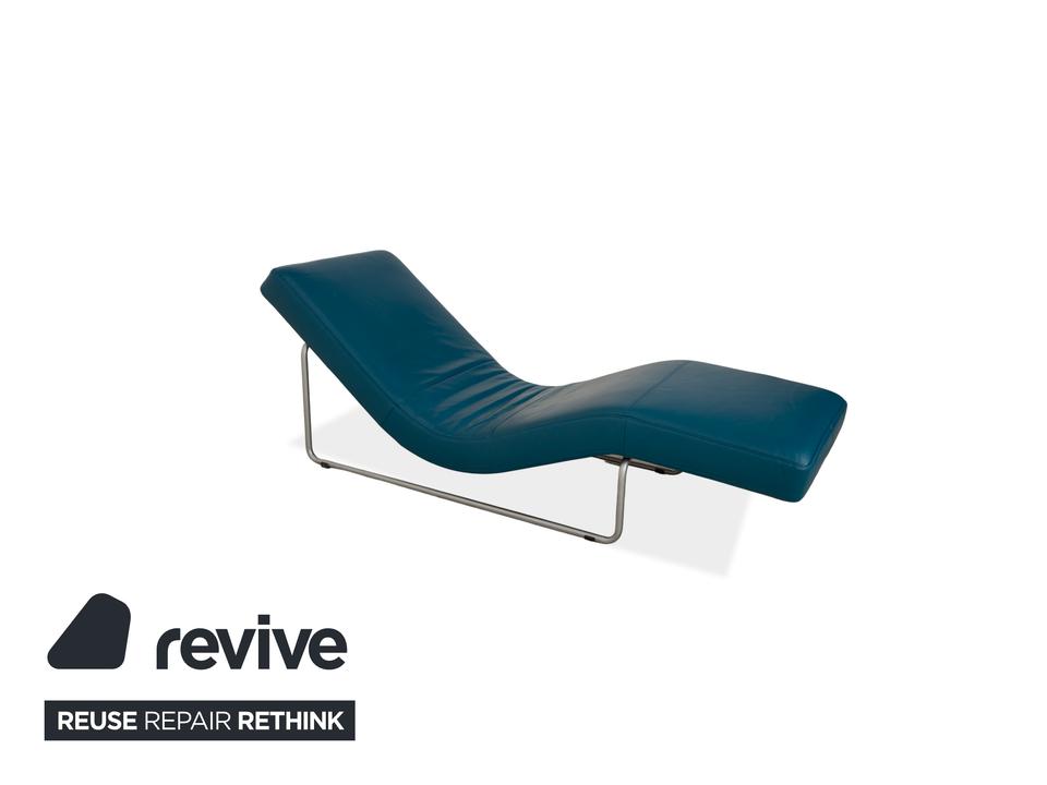 Rolf Benz 680 Leder Liege Petrol Blau manuelle Funktion – Bild 5