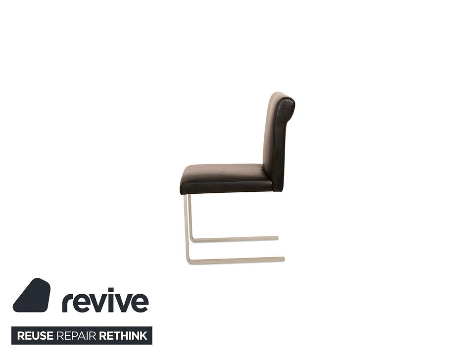 6er Garnitur Cor Quant Leder Stuhl Schwarz – Bild 9