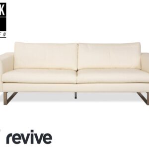 WK Wohnen WK 620 Leder Viersitzer Creme Weiß Sofa Couch