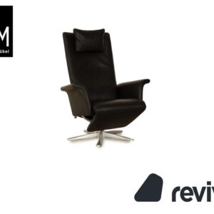 FSM Filou Leder Sessel Schwarz manuelle Funktion Relaxsessel groß