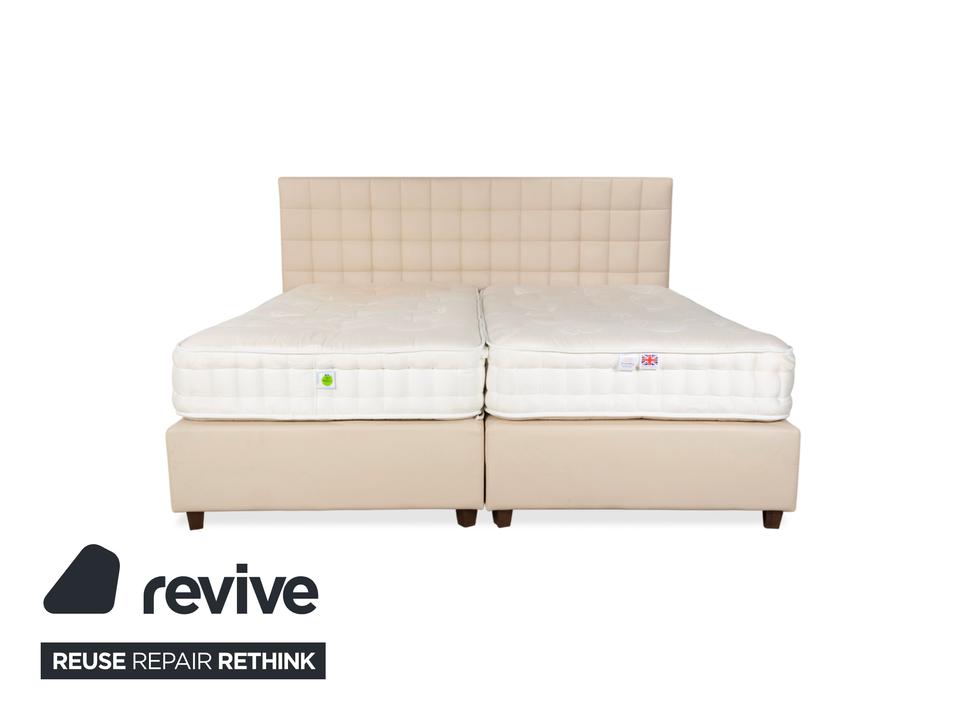 Boxspringliebe Stockholm Bett Kunstleder Creme Beige – Bild 10