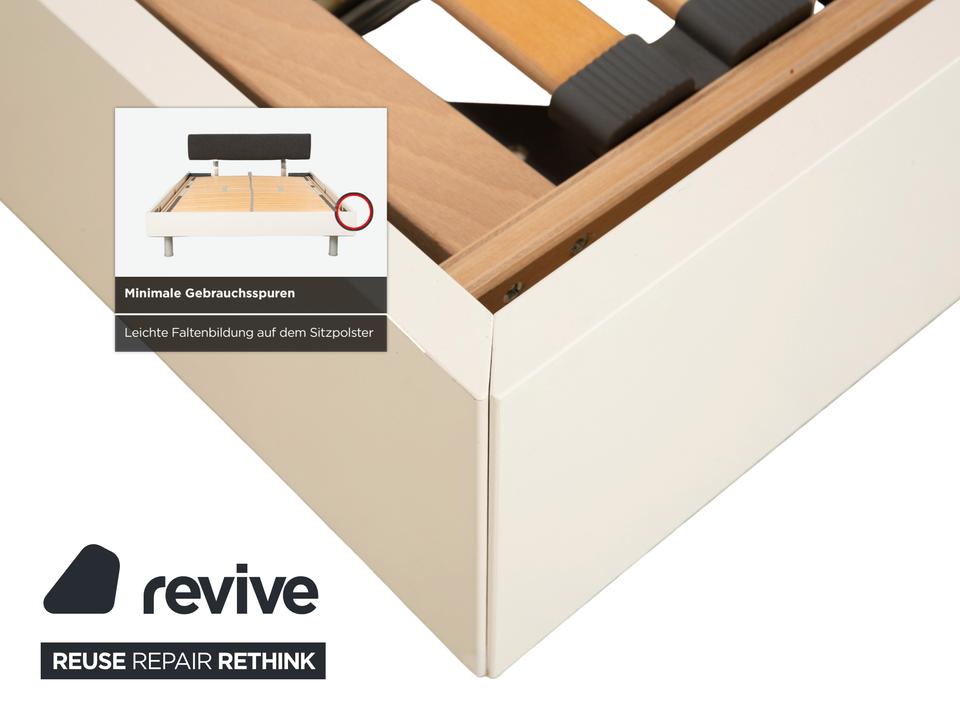 Ligne Roset Holz Bett Weiß Dunkelgrau 140 x 200 cm – Bild 9