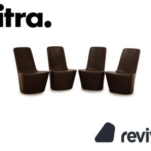 Vitra Monopod Leder Sessel Garnitur Braun Dunkelbraun