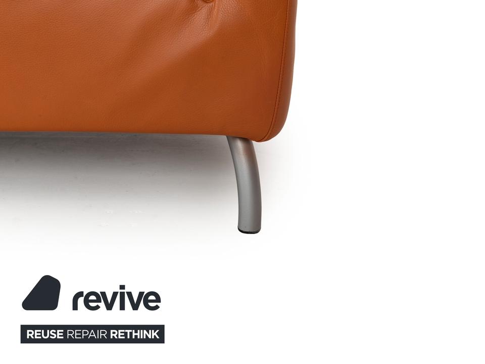 Cor Leder Dreisitzer Orange Sofa Couch – Bild 4