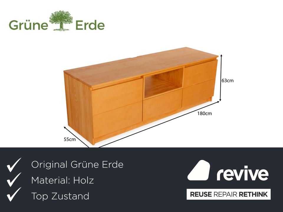 Grüne Erde Holz Sideboard Hellbraun Massivholz Schublade – Bild 2