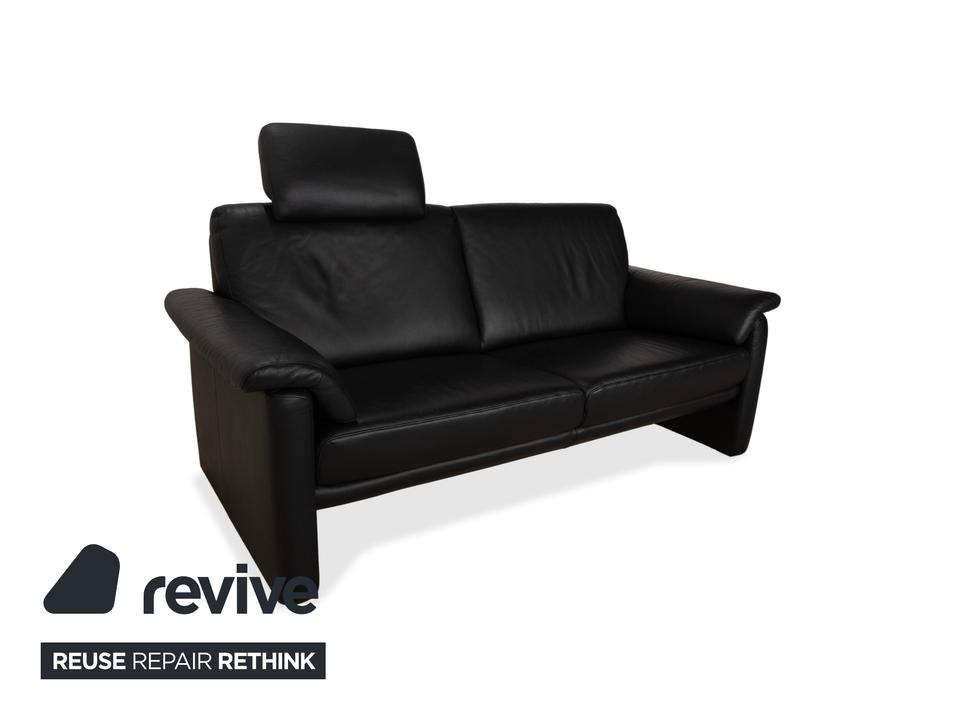 Willi Schillig Lucca Leder Zweisitzer Schwarz Sofa Couch – Bild 4