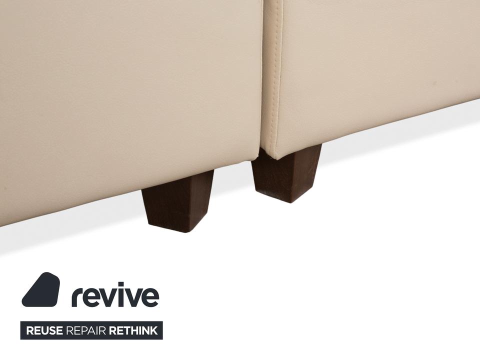 Boxspringliebe Stockholm Bett Kunstleder Creme Beige – Bild 4