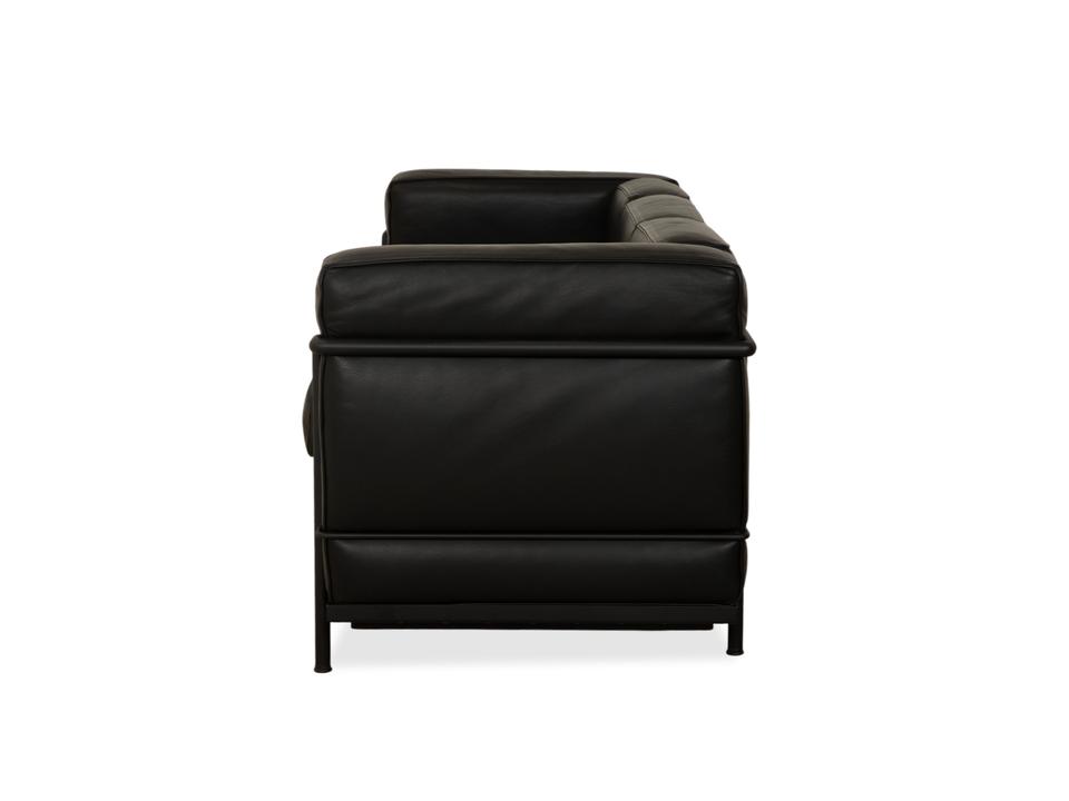 Cassina LC 2 Leder Dreisitzer Schwarz Sofa Couch – Bild 15