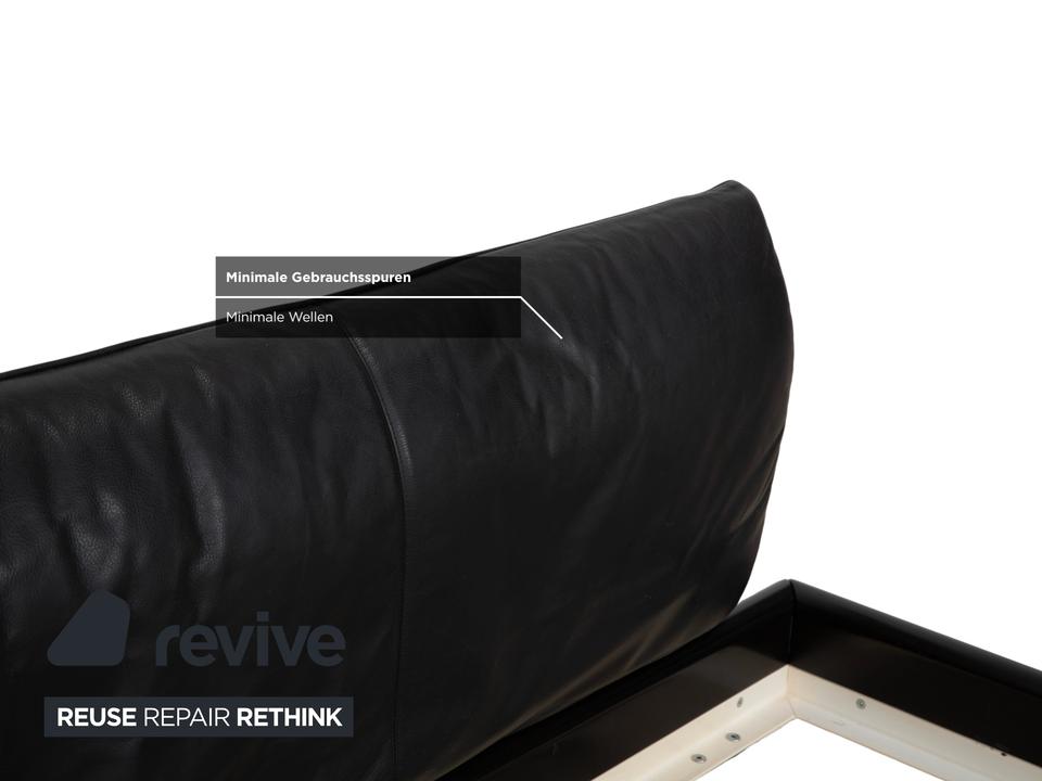 Möller Design Leder Holz Bett Schwarz Silber 200x200 – Bild 9