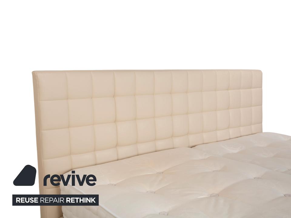 Boxspringliebe Stockholm Bett Kunstleder Creme Beige – Bild 5