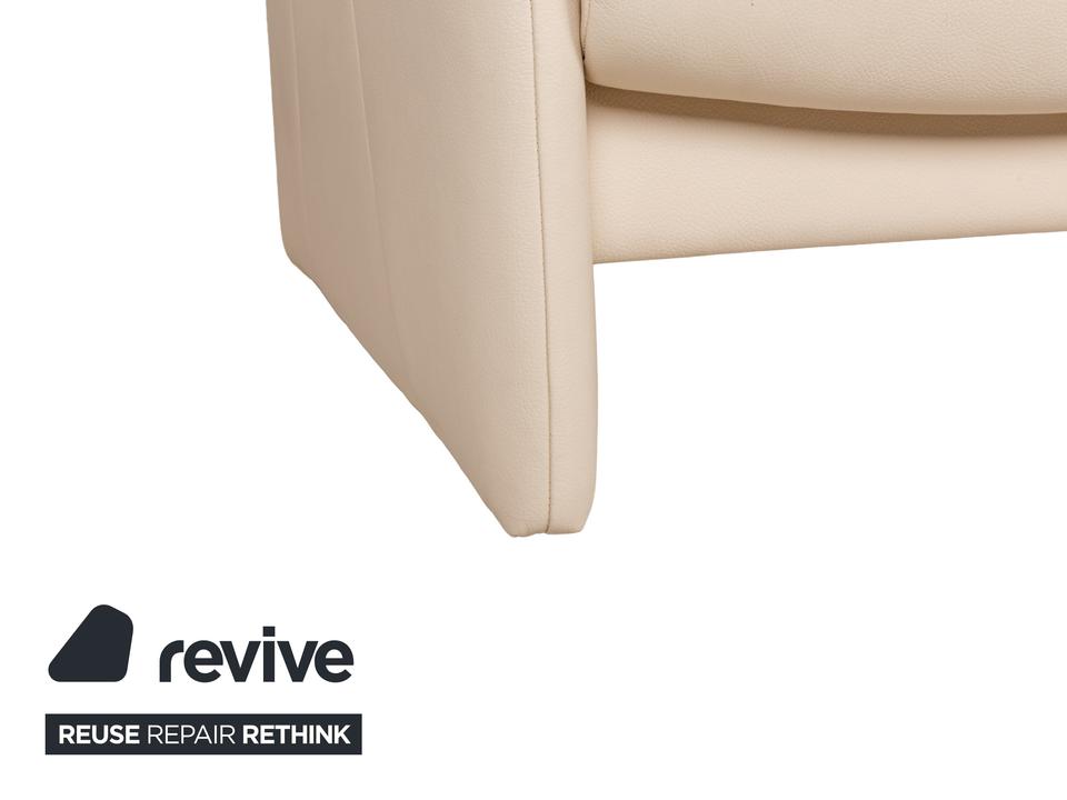 Willi Schillig Leder Zweisitzer Creme Sofa Couch manuelle – Bild 8