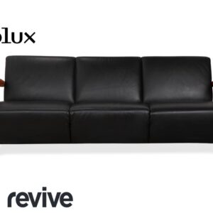 Leolux Scylla Leder Dreisitzer Schwarz Sofa Couch