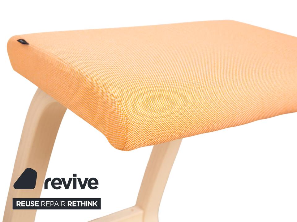 Varier Variable Holz Esche Hocker Natur Stoff Orange Apricot – Bild 3