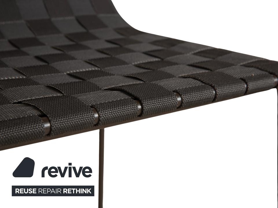 Andreu World Trenza Metall Hocker Dunkelgrau Anthrazit Braun – Bild 3