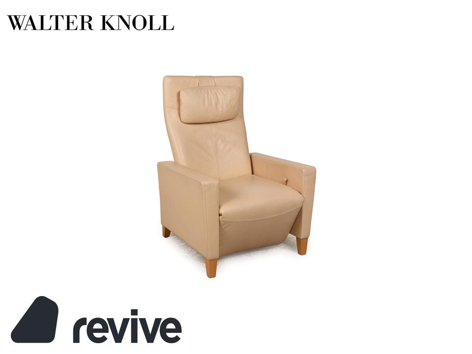 Walter Knoll Leder Sessel Beige manuelle Funktion
