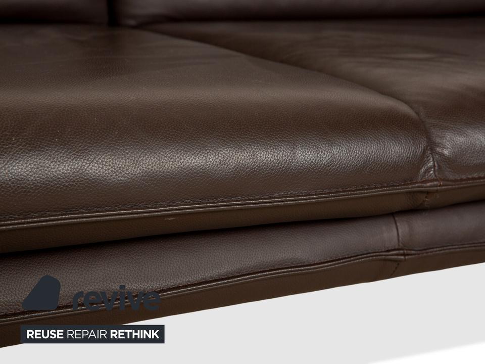 Laauser Atlanta Leder Zweisitzer Braun Sofa Couch – Bild 3