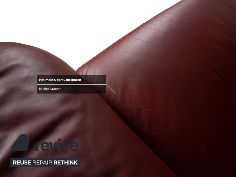 Stressless Paradise Leder Dreisitzer Rot Sofa Couch manuelle – Bild 11