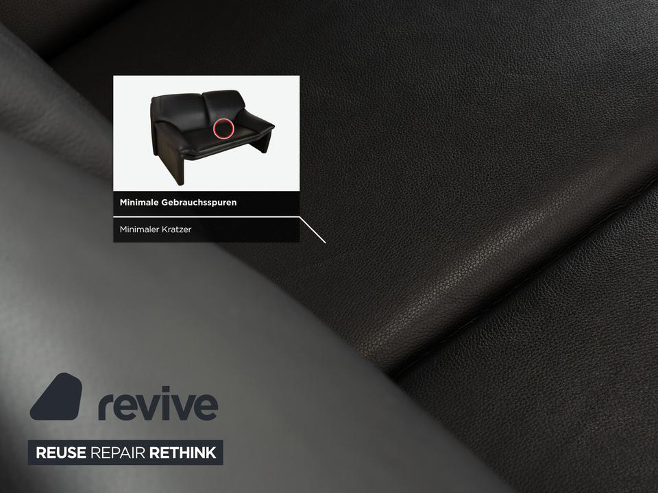 Laauser Atlanta Leder Zweisitzer Schwarz Sofa Couch – Bild 8