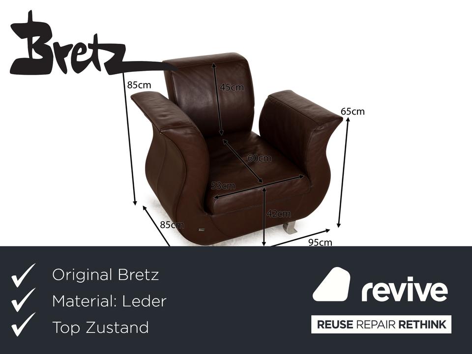 Bretz Moon Leder Sessel Braun – Bild 2