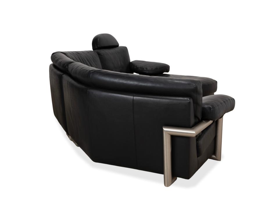 Artanova Medea Leder Ecksofa Schwarz Recamiere Rechts Sofa Couch – Bild 12