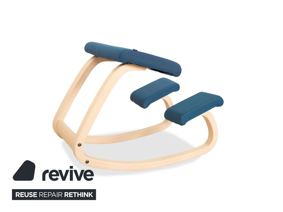 Varier Variable Stoff Sessel Stuhl Hocker Blau Kniestuhl – Bild 6