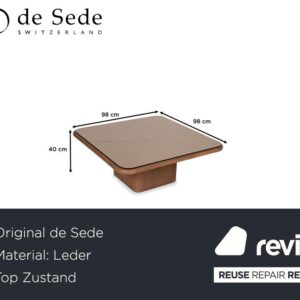 De Sede DS-47 Leder Glas Couchtisch Braun