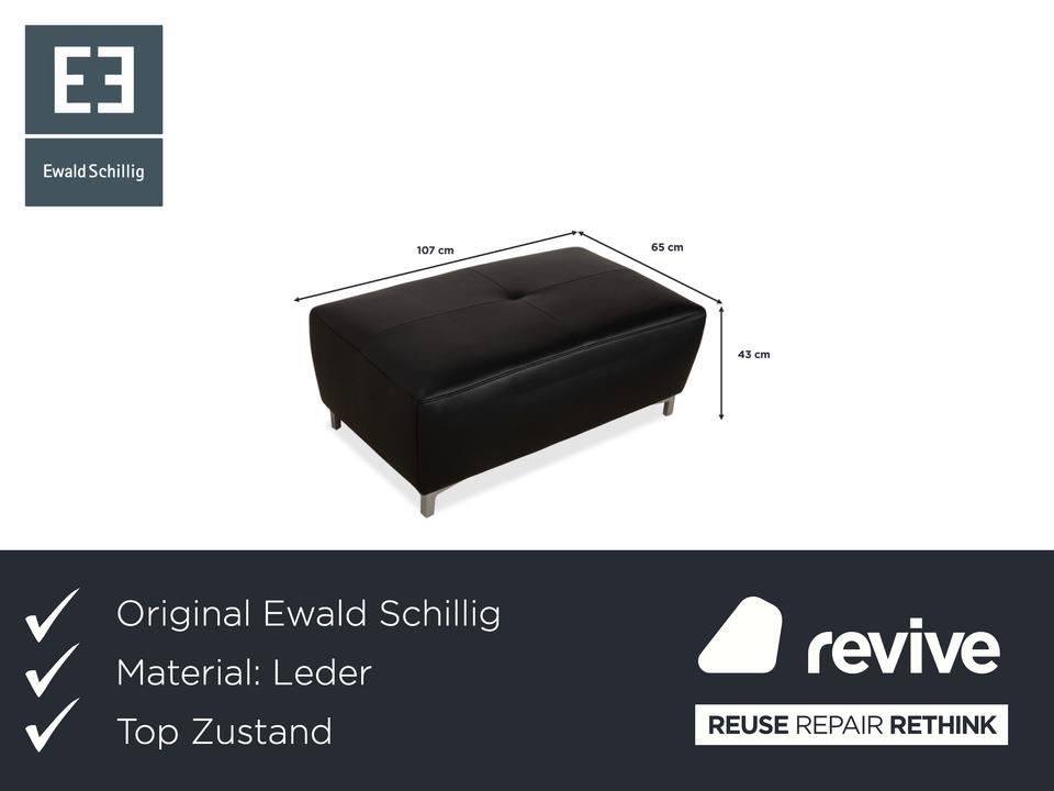 Ewald Schillig Mega Leder Hocker Schwarz – Bild 2