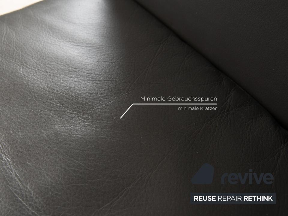 Minotti Suitcase line Leder Sessel Grau – Bild 7