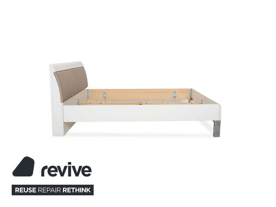 Musterring Holz Leder Bett Beige – Bild 10