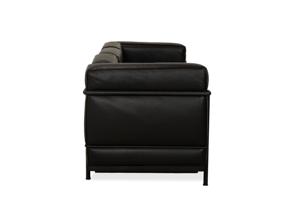 Cassina LC 2 Leder Dreisitzer Schwarz Sofa Couch – Bild 13