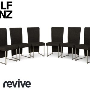 6er Garnitur Rolf Benz 7400 Stoff Stuhl Anthrazit Dunkelgrau