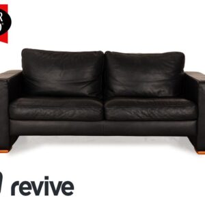 Lederland Leder Zweisitzer Schwarz Sofa Couch