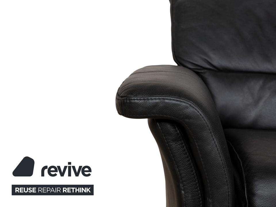 Stressless Leder Dreisitzer Schwarz Sofa Couch – Bild 4