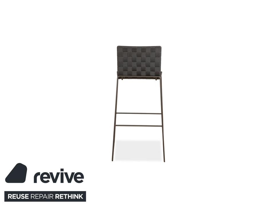 Andreu World Trenza Metall Hocker Dunkelgrau Anthrazit Braun – Bild 7