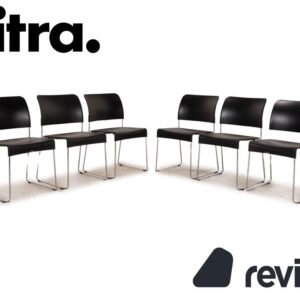 6er Garnitur Vitra SIM Kunststoff Stuhl Schwarz