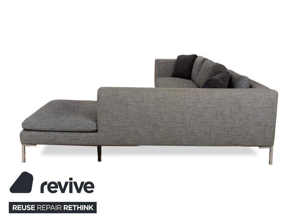 La Nouva Casa Liverpool Ecksofa Sofa Couch Stoff Grau Recamiere – Bild 11