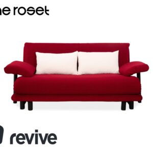 Ligne Roset Multy Dreisitzer Stoff Rot Beige Gestell Schwarz ✨
