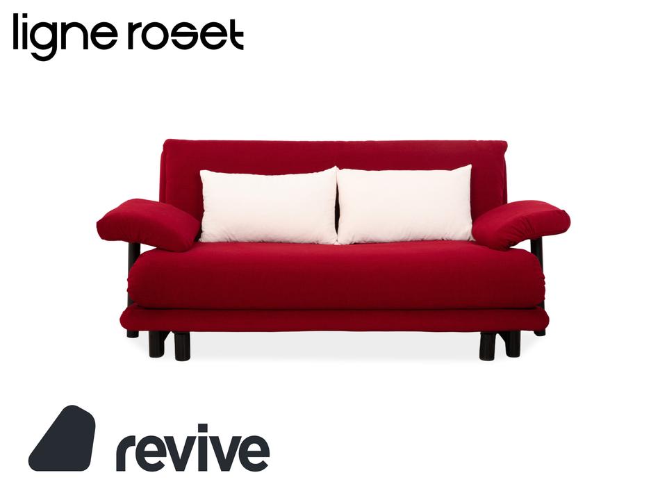Ligne Roset Multy Dreisitzer Stoff Rot Beige Gestell Schwarz ✨