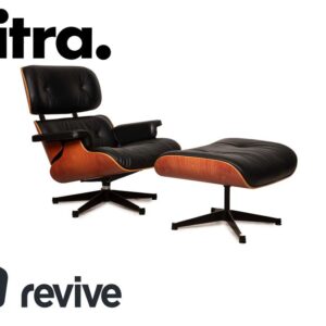 Eames Lounge Chair Leder Schwarz inkl. Ottoman ✨