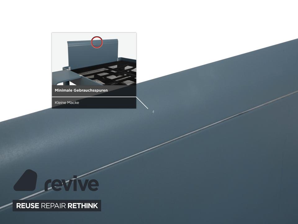 Auping Auronde 1500 Holz Bett Blau Grau Beistelltisch – Bild 11