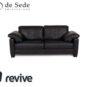 de Sede DS 17 Leder Zweisitzer Schwarz Sofa Couch ✨